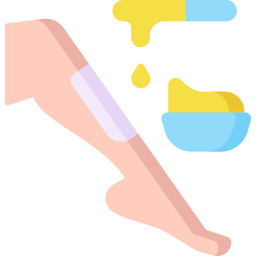 Waxing leg wax depilation icon