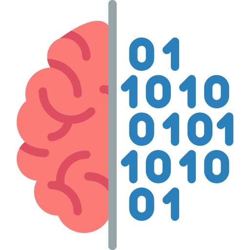 Brain binary digital automaton icon