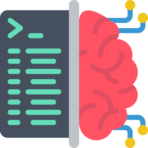 Coding brain thinking seo and web icon