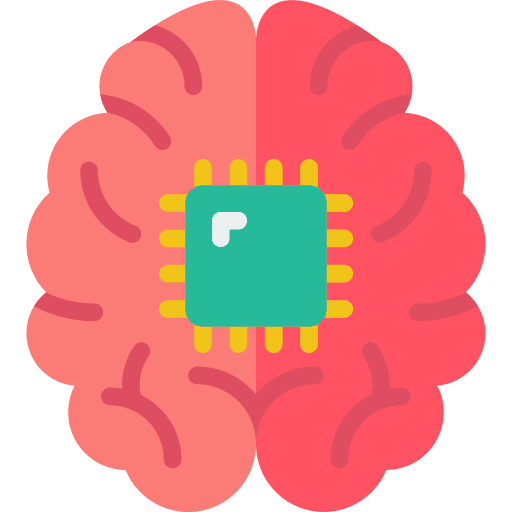 Brain chip brain computer icon Brain chip brain computer icon