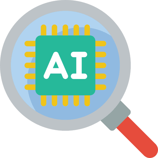 Magnifying glass engineering magnifying glass artificial intelligence icon Magnifying glass engineering magnifying glass artificial intelligence icon