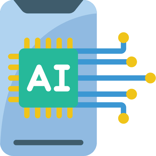 Smartphone mobile cellphone artificial intelligence icon Smartphone mobile cellphone artificial intelligence icon