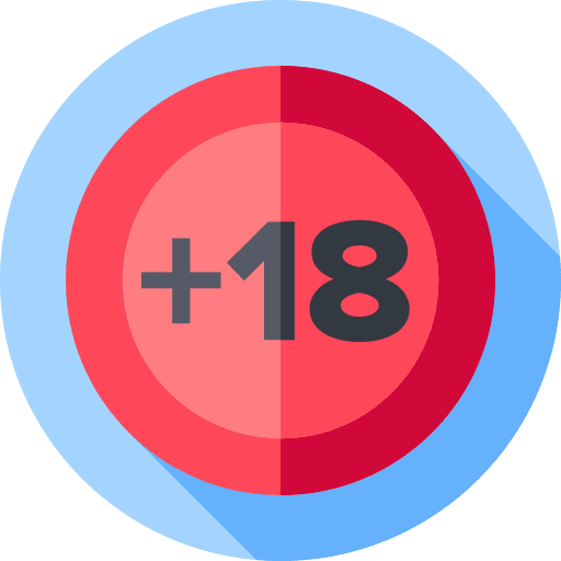 +18 cinema age number icon