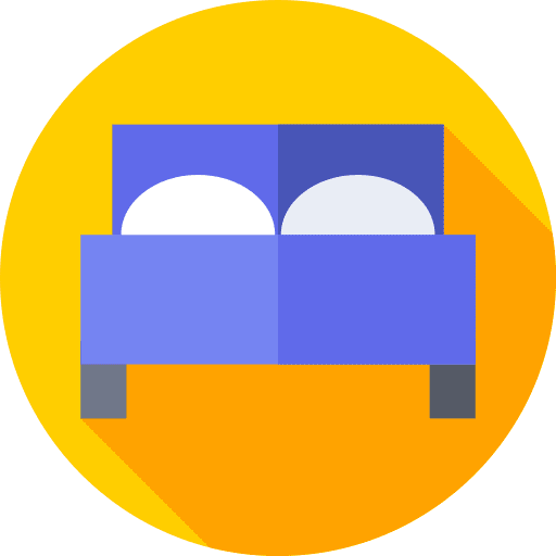 Bed furniture and household rest bedroom icon