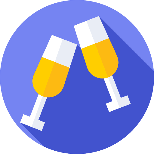 Champagne party birthday glass icon