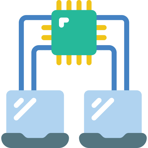 Cloud processing technology processor connections icon Cloud processing technology processor connections icon
