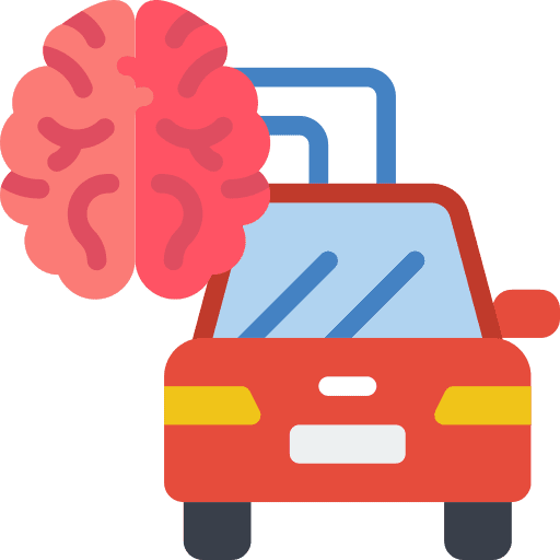 Driverless car transport technology artificial intelligence icon Driverless car transport technology artificial intelligence icon