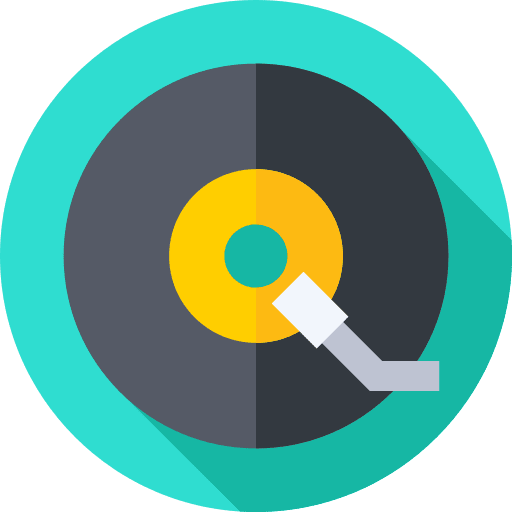 Dj turntable dj record player icon