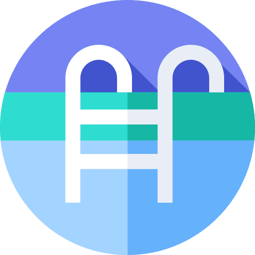 Swimming pool architecture and city swimming pool holidays icon