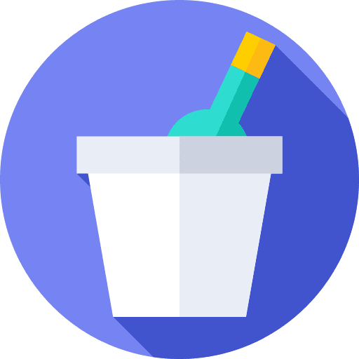 Ice bucket bottle alcohol drink icon