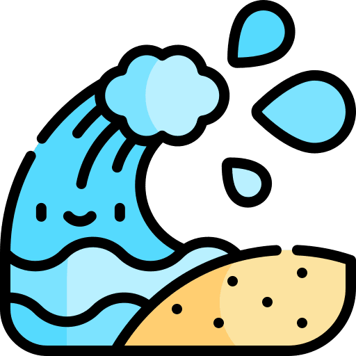 Beach wave water ecology and environment icon Beach wave water ecology and environment icon