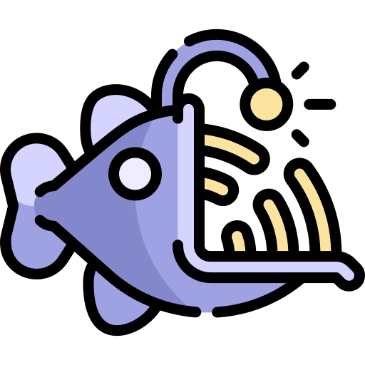 Anglerfish fish aquatic underwater icon Anglerfish fish aquatic underwater icon