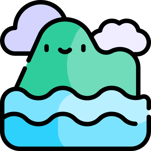 Island tropical landscape summer icon Island tropical landscape summer icon