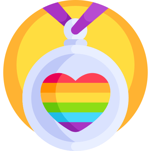 Heart rainbow medal pride icon