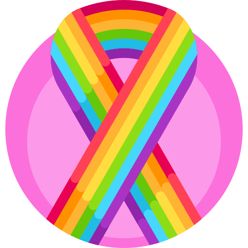 Ribbon lesbian gay symbol icon