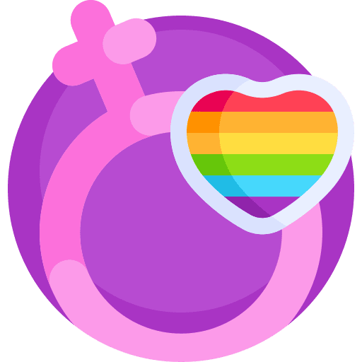 Female heart rainbow symbol icon Female heart rainbow symbol icon