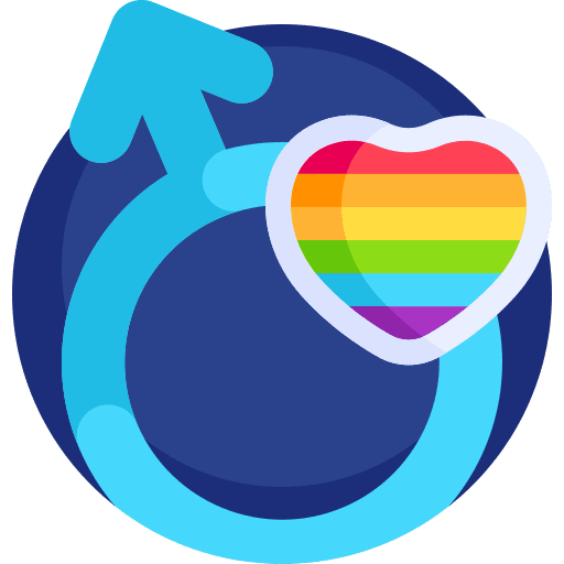 Male heart rainbow symbol icon Male heart rainbow symbol icon