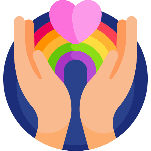 Rainbow hands and gestures love and romance pride icon Rainbow hands and gestures love and romance pride icon