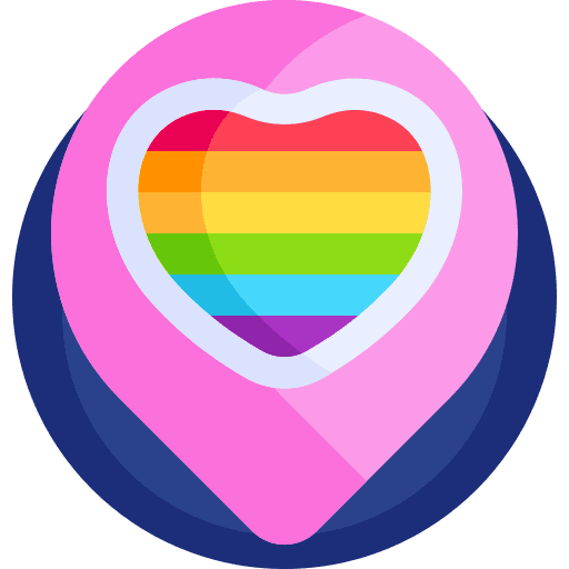 Rainbow maps and location body part lips icon Rainbow maps and location body part lips icon