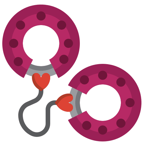 Handcuff love and romance erotic handcuff icon Handcuff love and romance erotic handcuff icon