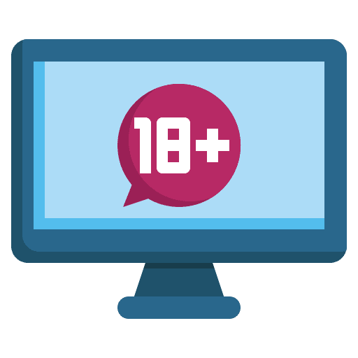 Website monitor pornography screen icon