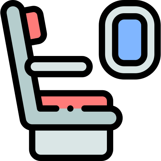 Seat vacation transportation plane icon