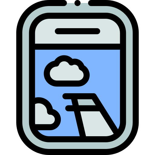 Window transportation plane vacation icon Window transportation plane vacation icon