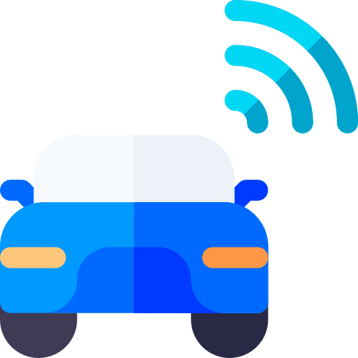 Smart car transportation wifi electronics icon Smart car transportation wifi electronics icon