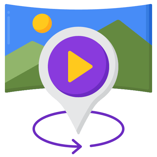 Virtual tour communications vr museum art icon