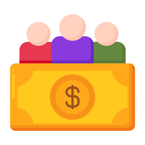 Crowdfunding dollar coins money icon