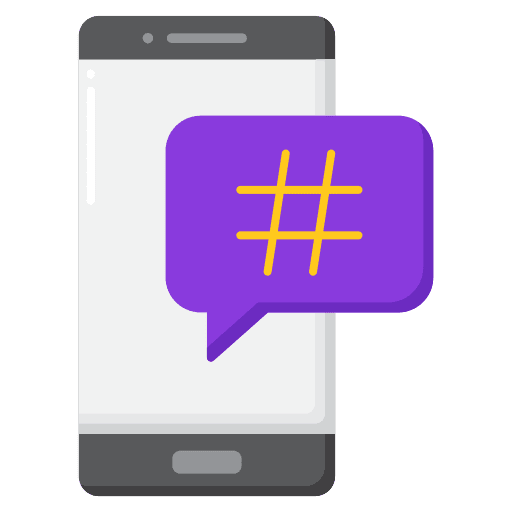 Hashtag ortography tag mobile phone icon