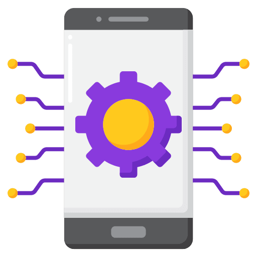 Mobile smartphone network world icon