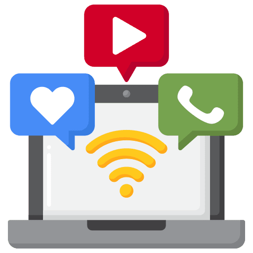Social media speech bubble heart speaking icon