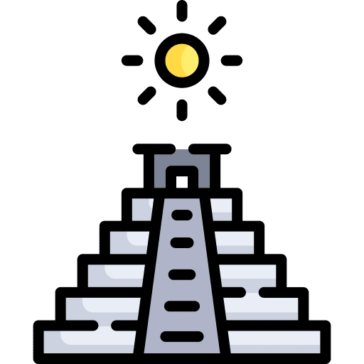 Maya cultures yucatan chichen itza pyramid icon