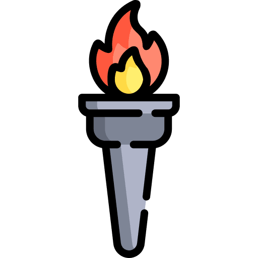 Torch sports and competition fire cultures icon