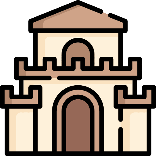Fortress medieval castle building icon Fortress medieval castle building icon