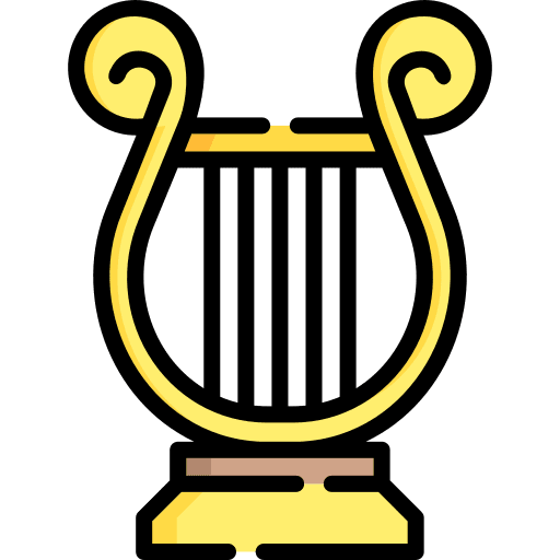 Lyre musical instrument music and multimedia orchestra icon Lyre musical instrument music and multimedia orchestra icon