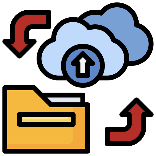 Backup cloud upload cloud folder folder network icon