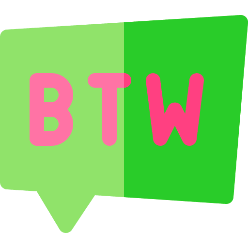 Btw speech bubble communications btw icon Btw speech bubble communications btw icon