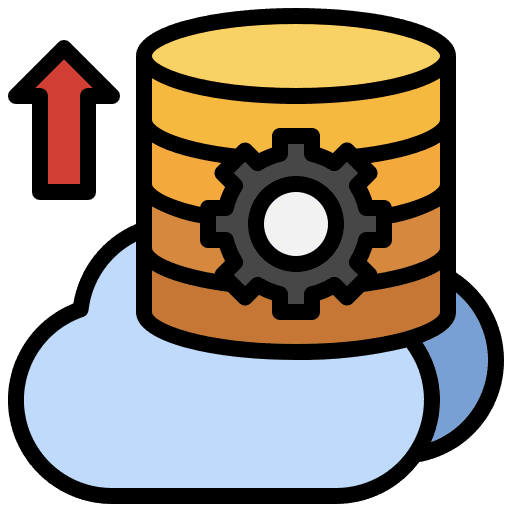 Database server communications database icon Database server communications database icon