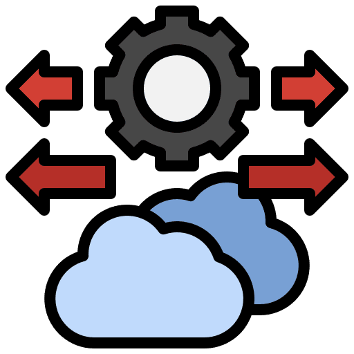 Elastic computing communications ability icon