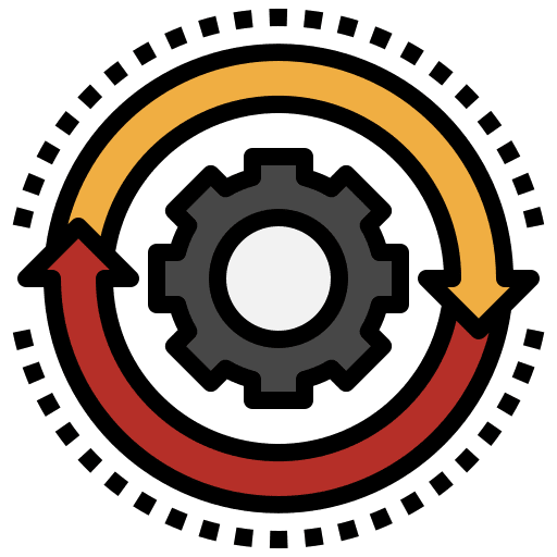 Operating system action post operation cogwheel icon Operating system action post operation cogwheel icon