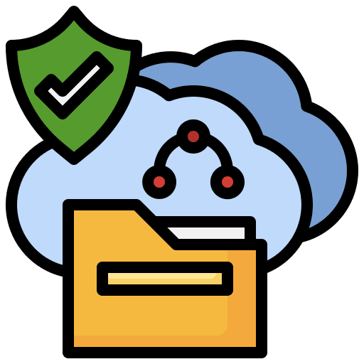Private cloud server seo and web security system icon