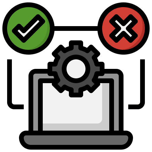 Testing cross development check icon