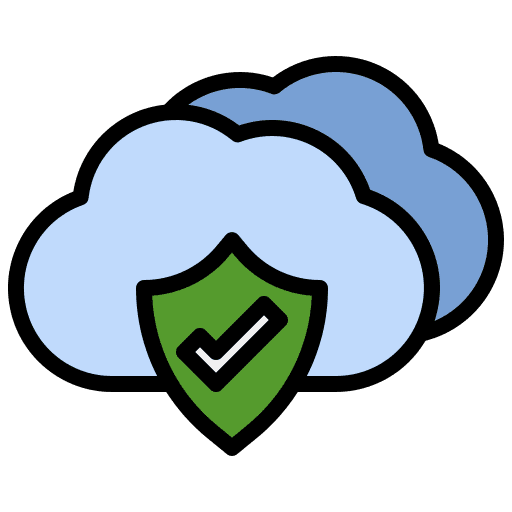 Protection shield communications tick icon Protection shield communications tick icon