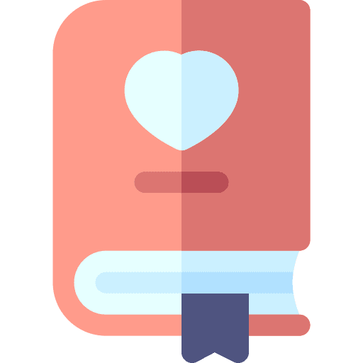Romantic novel story learning love books icon