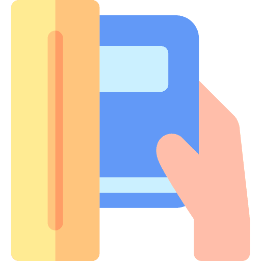 Book education hand reading icon Book education hand reading icon