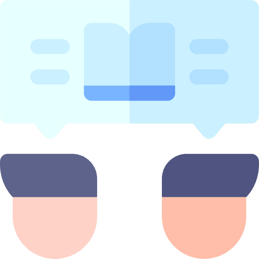 Book people conversation education icon Book people conversation education icon