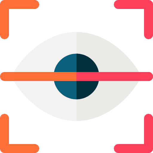 Eye scan retinal scanner biometric eye recognition icon Eye scan retinal scanner biometric eye recognition icon