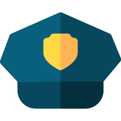 Police hat guard policeman professions and jobs icon